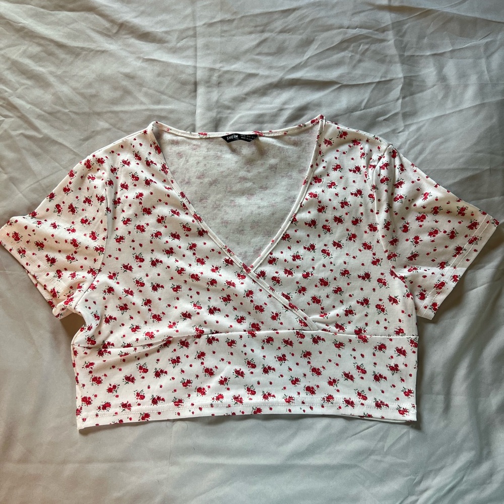 SHEIN, size XL, deep v neck, crop top